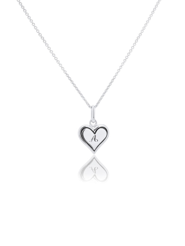 Initial Silver Heart Necklace